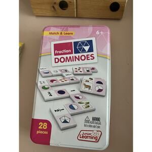 Junior Learning FRACTION DOMINOES in Tin Math Home School Primary